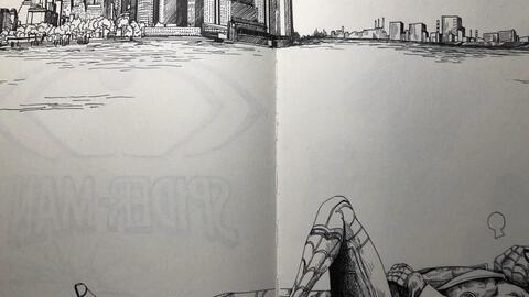 蜘蛛侠素描图片